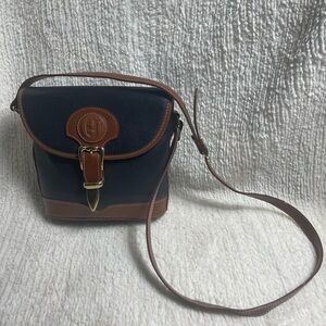 Charles Hubert Vintage leather Black and Brown Crossbody Bag gold tone hardwares